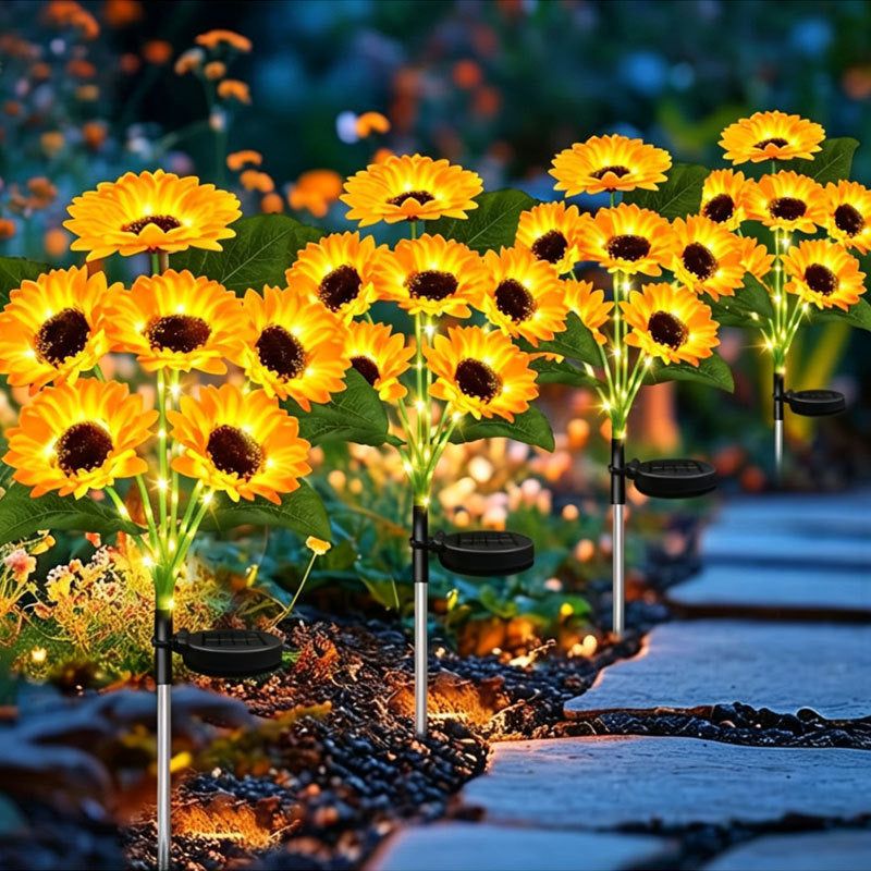 Solar-Powered Realistic Sunflower Lawn Stake Light