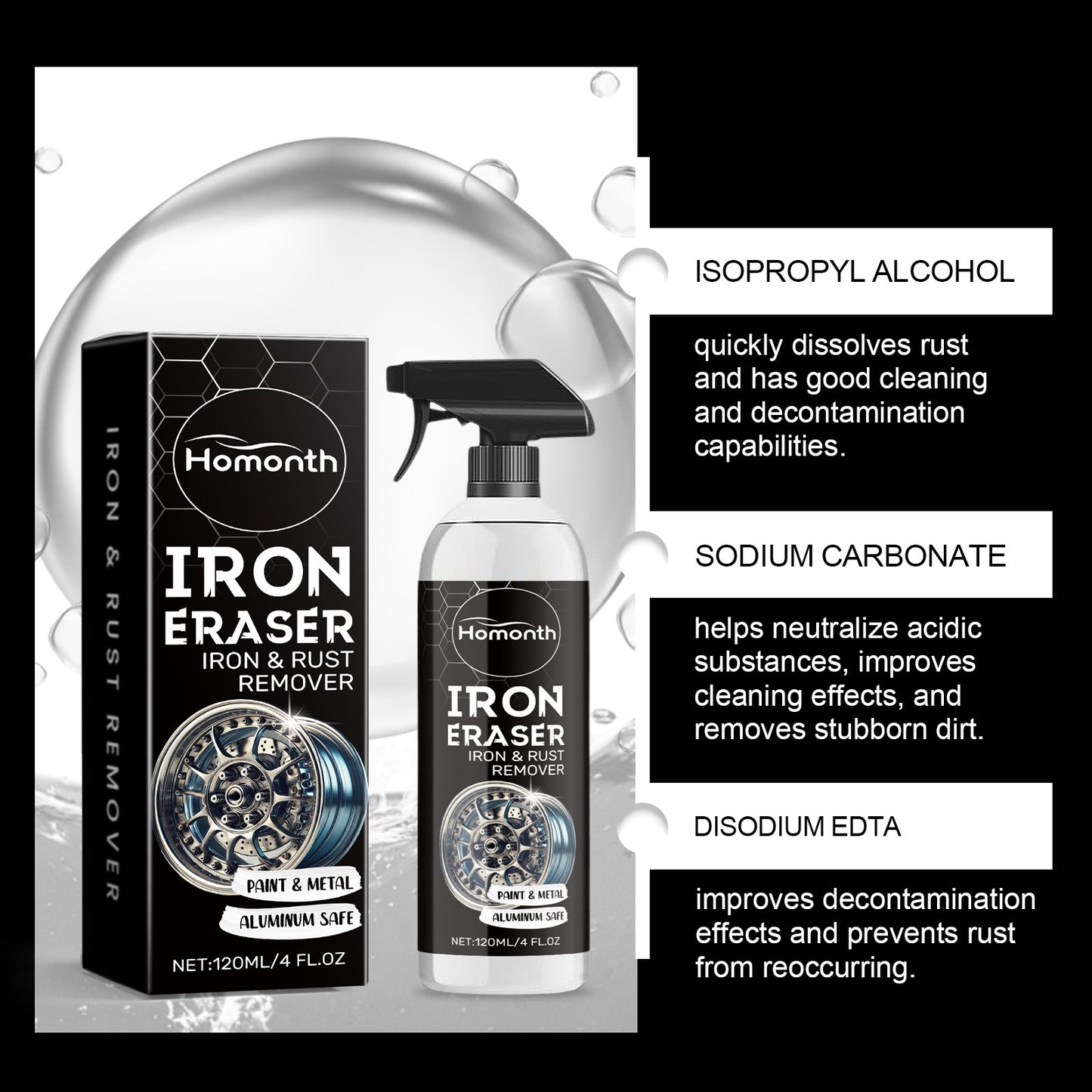 Automobile rust remover cleaner
