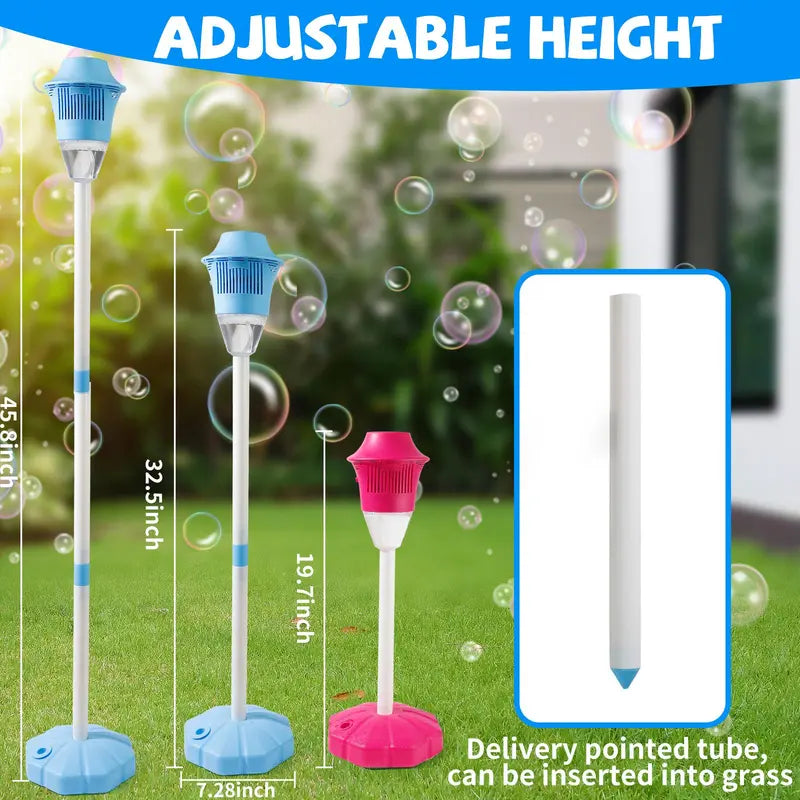 Bubble Maker Toy for Kids Automatic Bubble Blaster with Music & Lights Adjustable Height Perfect for Outdoor & PartyMassive Bubbles