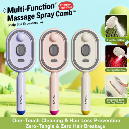 Electric Spray Massage Hairbrush: Essential Oil Infusion, Self-Cleaning, Anti-Static, and Smoothing