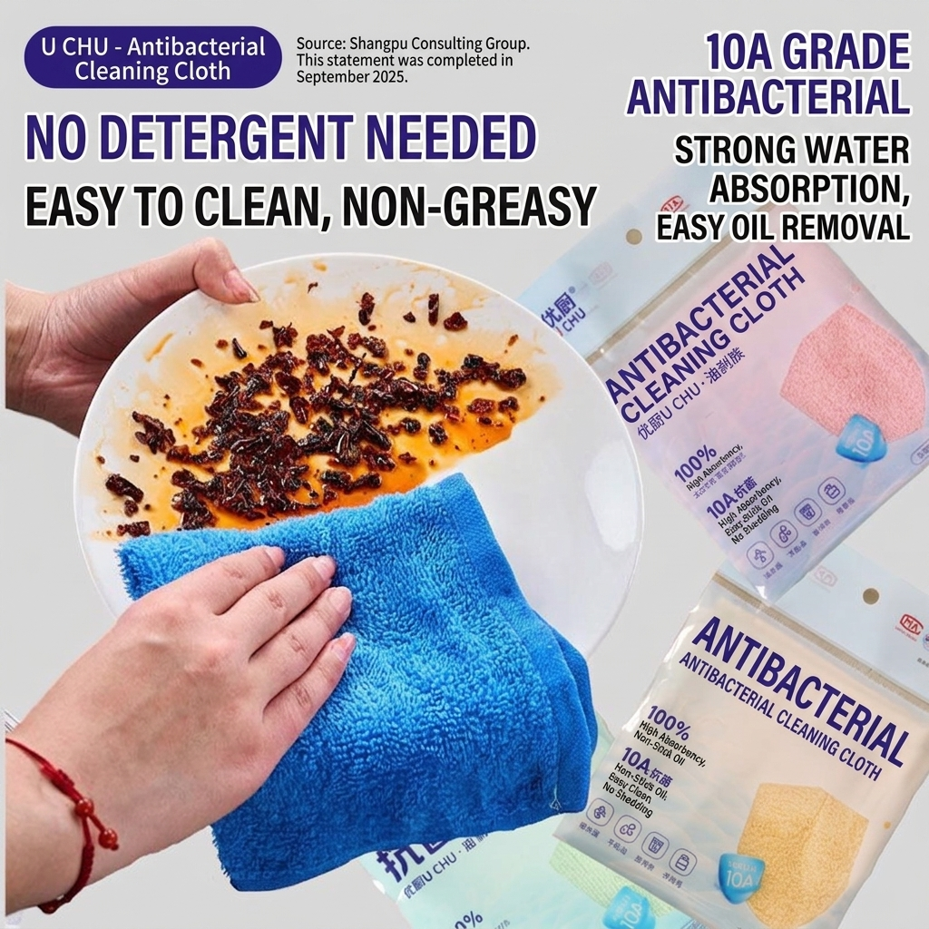 10A Antibacterial Dishcloth - Special for Kitchen, Grease-Removing, Easy to Clean, Absorbent, Multi-functional Towel, 30*30