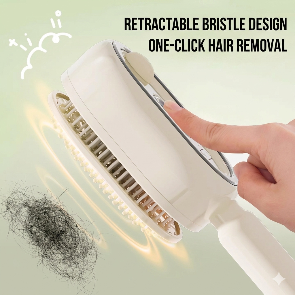 Electric Spray Massage Hairbrush: Essential Oil Infusion, Self-Cleaning, Anti-Static, and Smoothing