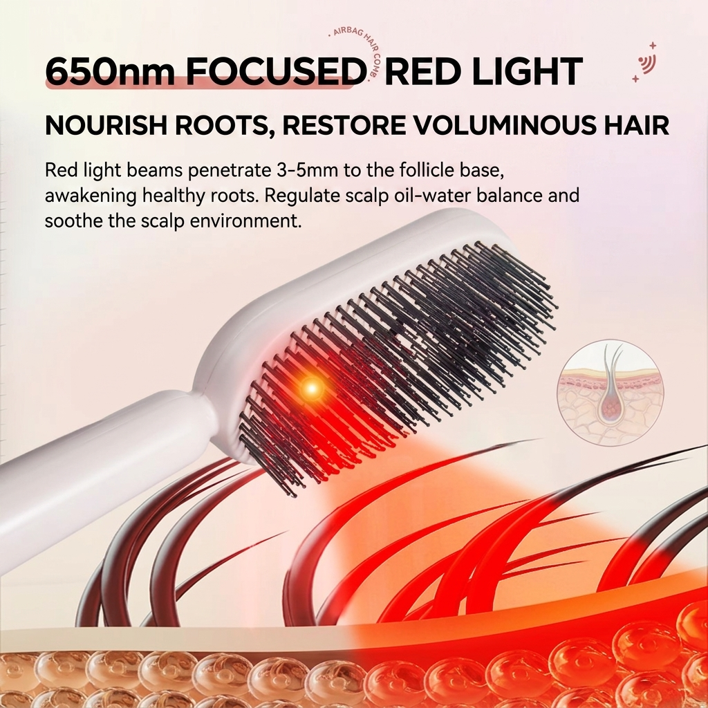 Electric Mist Massage Hair Comb with High Crown, Anti-Static, Detangling and Hair Nourishing Oil for Thick and Lush Hair